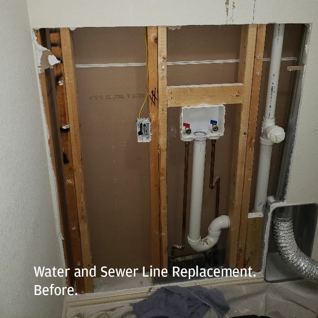 sewer line repair in wall photo