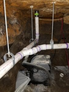 sewer pipe repair under the foundation